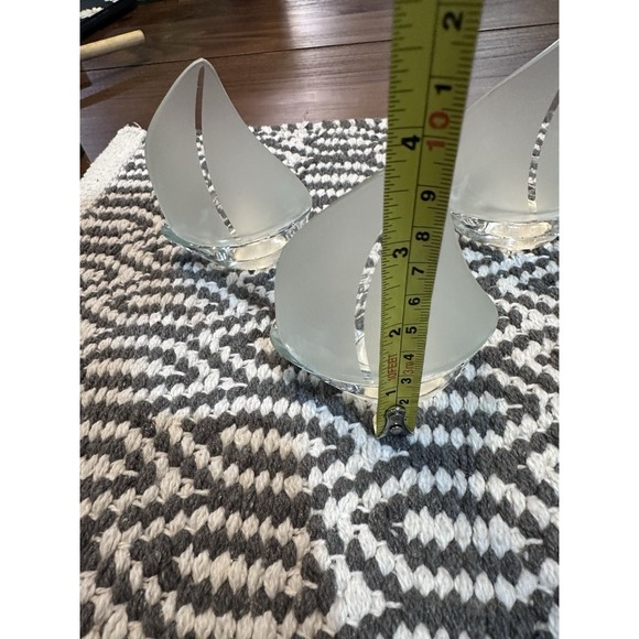 Kate Aspen frosted glass sailboat tealight candle holder -4" tall Bundle Of 5 - Picture 7 of 13